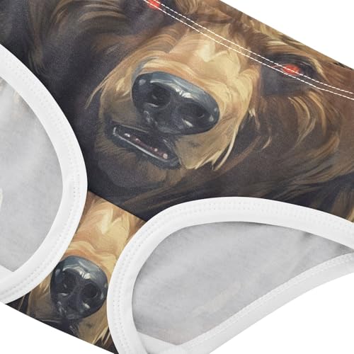 Girls Underwear Toddler 2t Cotton Little Girl Panties Designer Briefs Undies Kids Fierce Bear American Flag4