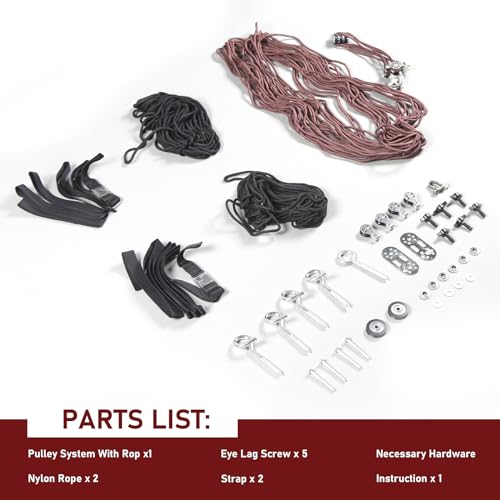 Peforway Hardtop Lift Hoist for Wrangler JK JL Gladiator Ford Bronco, Hard Top Roof Removal Hoist for Garage Storage Supports 10 ft Ceiling with 6 T knobs