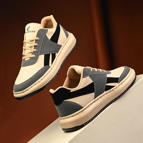 Image of Centrino Colorful Sneakers for Man | Shoes for Men Stylish | Casual Lightweight Lace-Up Canvas Walking Shoes | Cushioned Insole | Breathable Comfortable Anti-Skid | Trendy Colorblock Mens Shoes Daily (9588)