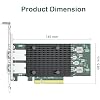 ipolex 10Gb Network Card Intel X540-T2 PCIE NIC Ethernet Card, Dual RJ45 Port, Intel X540-BT2 Controller, 10G Converged Network LAN Adapter, Support Windows/Linux/Vmware/ESX/Freebsd Server