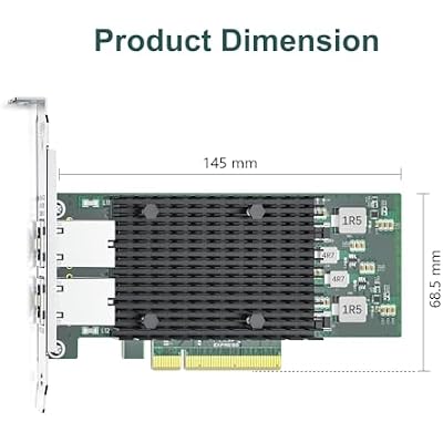 ipolex 10Gb Network Card Intel X540-T2 PCIE NIC Ethernet Card, Dual RJ45 Port, Intel X540-BT2 Controller, 10G Converged Network LAN Adapter, Support Windows/Linux/Vmware/ESX/Freebsd Server