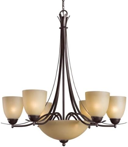 Woodbridge Lighting 12182-MAB Kearney 8-Light Chandelier, 29.5" x 32.75", Mahogany Bronze