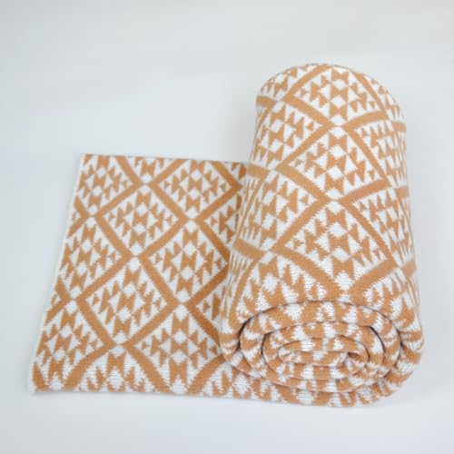 GXIHOUSLGC Knitted Full Size Throw Blanket - Lightweight Breathable Summer Soft Blanket of Polyester Imitation Cotton for Anti-Static,Luxury Throws for Bed, Couch and Sofa,Cozy Decorative Blankets,D2 — view 5