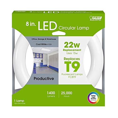Feit Electric 8-Inch 15 Watt Led Circular Tube T9 Replacement, Cool White, 4100K, G10Q Base, Plug & Play, Requires Compatible Existing Ballast, Fc8/840/Led 22W Eq Non-Dm Led Tube #TOP1