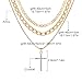 IFKM Layered Gold Choker Necklaces For Women, 14k Gold Plated Pendant Necklace Trendy Dainty Chain Layered CZ Cross Choker Necklaces Fashion Jewelry Gift