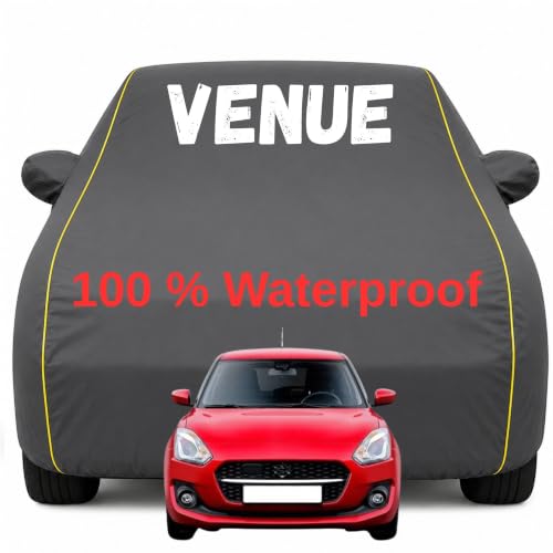 Image of Durable Full Body Waterproof Venue Car Cover | Premium Polyester Grey Cover | Custom Fit Vehicle Protection | UV Resistant, Dustproof, Scratch Resistant, Heat & Wind Protection