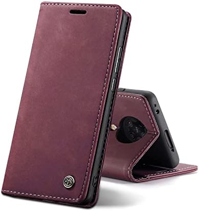 Chocoyi Leather Case for Xiaomi Redmi Note 10 4G/Note 10S, Protective PU Leather Wallet Case, Magnetic Closure, Card Slots, Stand Function - Coffee