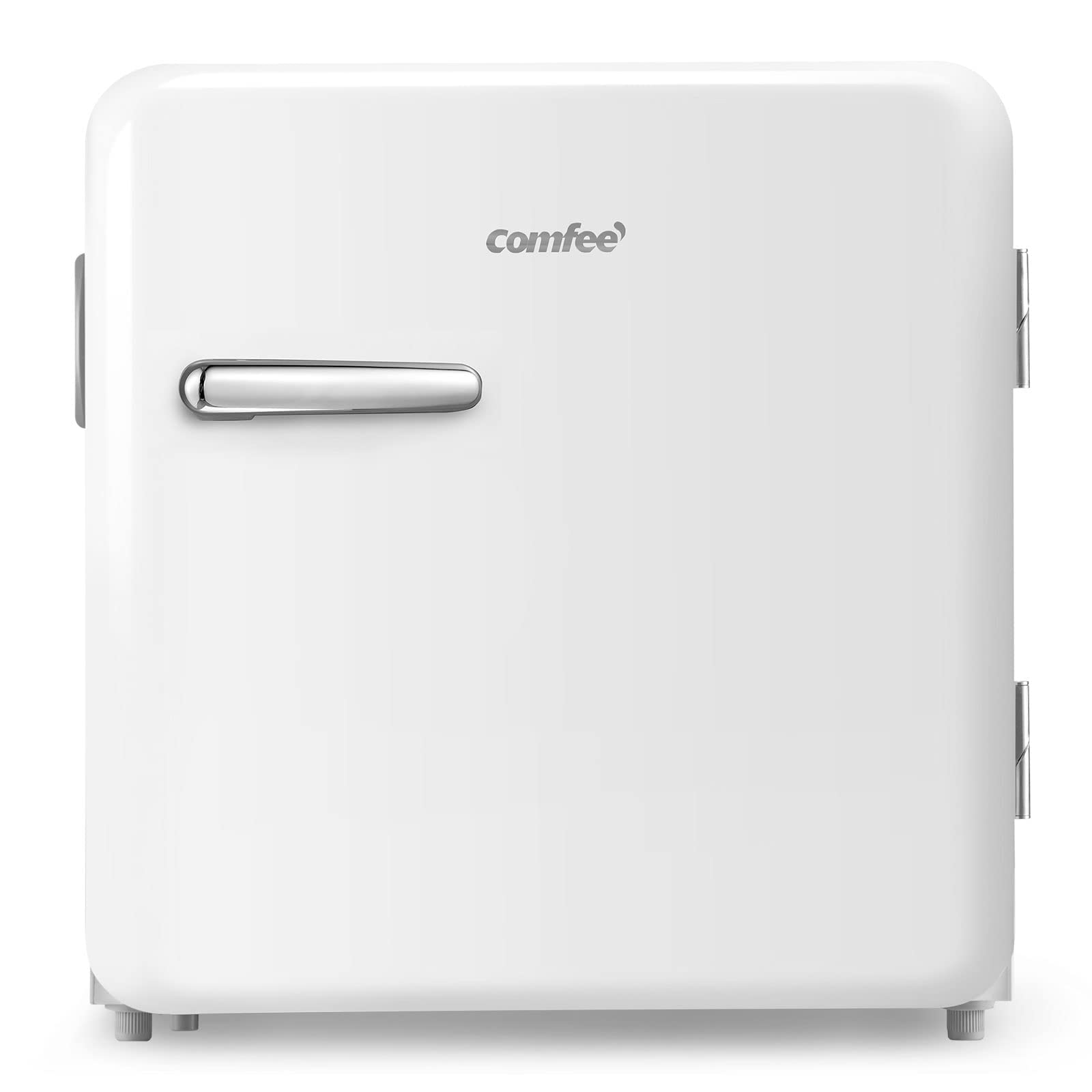 COMFEE' RCD50WH1RT(E) 47L Frigorifero tavolo mono porta, design Retrò, controllo temperatura regolabile, adatto per casa, ufficio e altre applicazioni domestiche | Colore bianco 47L Classico Bianco