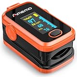 Pulse Oximeter,OLED Display Oxygen Monitor Fingertip,Blood Oxygen Saturation Monitor(SpO2) with Carrying Case,Silicone Cover (Orange)