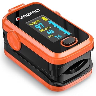 Pulse Oximeter,OLED Display Oxygen Monitor Fingertip,Blood Oxygen Saturation Monitor(SpO2) with Carrying Case,Silicone Cover (Orange)