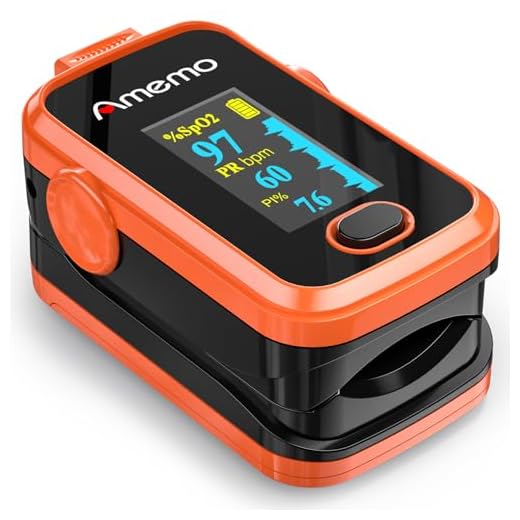 Pulse oximeter fingertip with Plethysmograph and Perfusion Index, Portable Blood Oxygen Saturation Monitor for Heart Rate and SpO2 Level, O2 Monitor Finger for Oxygen,Pulse Ox,Oximetro, (Red-Orange)