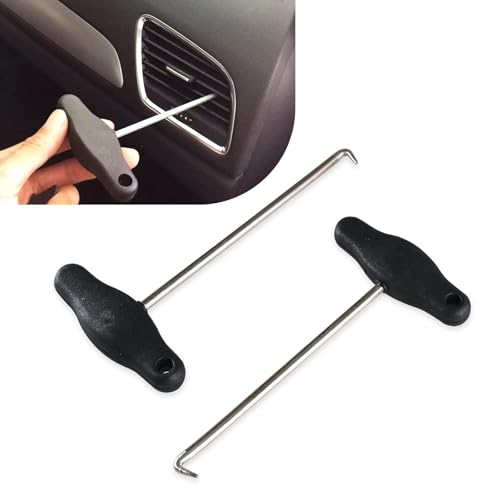 MLY 2 PCS Car Air Vent Panel Trim Removal Tools, Removal Instrument with T-Shaped Tire Gravel Hook, 3.2