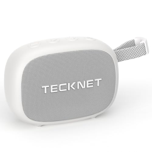 TECKNET Tragbarer Mini Bluetooth Lautsprecher mit IP67 Wasserschutz & Staubdichtheit, 30h Akkulaufzeit, Dualen Bass-Treibern und TWS Paarung - Ideal für Dusche, Outdoor, Reisen & Wandern