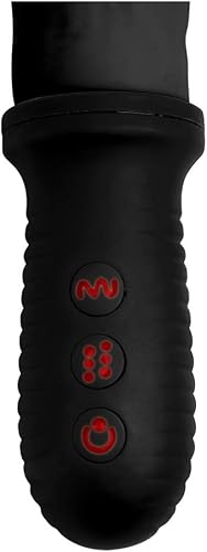 Miniatura 3 de Consolador vibratorio y empujador automático con mango 8X - negro