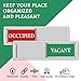 Privacy Sign - Vacant Occupied Sign for Home Bathroom Office Restroom Conference Hotel Hospital, Easy to Read Non-Scratch Magnetic Slider Door Indicator with Clear, Bold & Colored Text - Silver