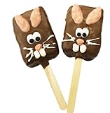 Chocolate Dipped Rice Krispie Treat Bunny for Easter or Spring