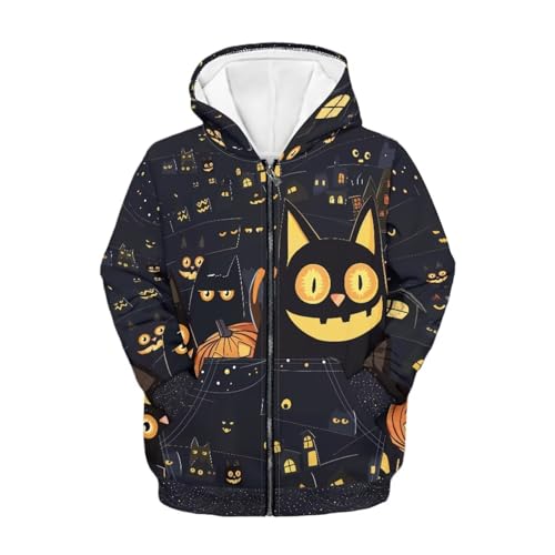 Halloween Hoodie Unisex with Zipper Pockets Sweatshirt for
