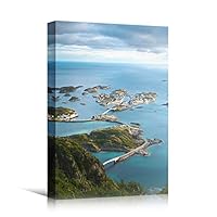 Canvas Wall Art Lone Islands Beach Beach Blue Coastal Cool Photography Relax/Calm - 12x18 inches
