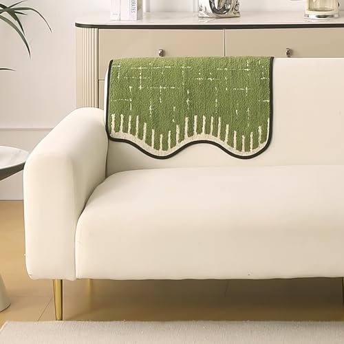 Image of HOKIPO 1 PC Backrest Mat for Sofa Cover | Luxury Supple Soft Wavy Mat with Anti Slip Backing, Green (AR-6217-GRN)