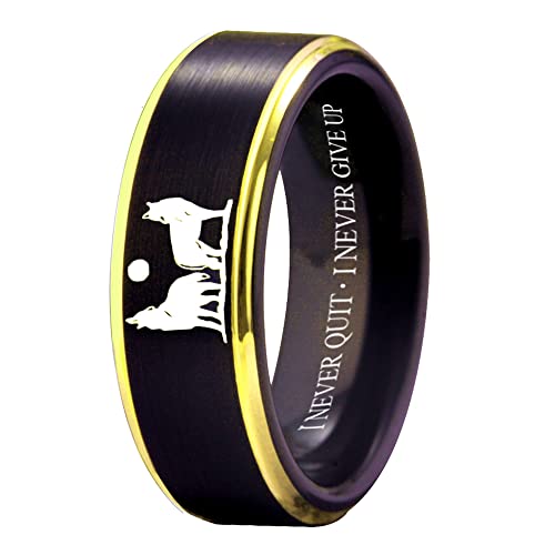 CLOUD DANCER Wolf Ring Howling Wolves Ring Moon Ring I Am Wolf Ring Wolf Design for Wedding Ring -Free Customized Engraving