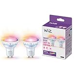 WiZ GU10 Smart LED Glass Bulb – Smart Connected WiFi Works with Alexa,Google Assistant & HomeKit, Dynamic Scenes on App Including Relax Mode, Music sync for Bedroom, Kitchen, TV, Party, 2 Pack, 50W