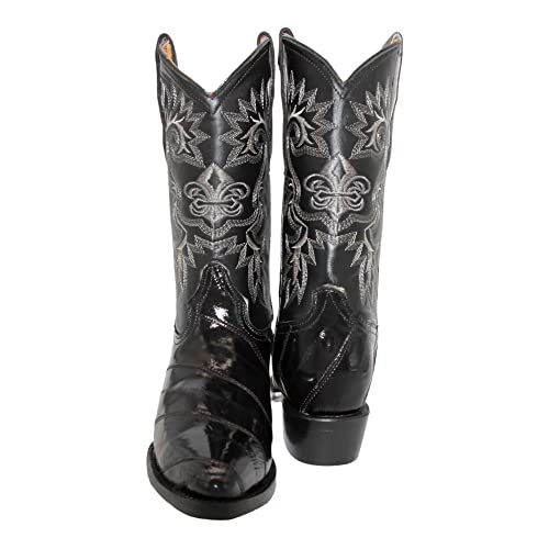 Men's Genuine EEL Skin J Toe Leather Cowboy Boots2