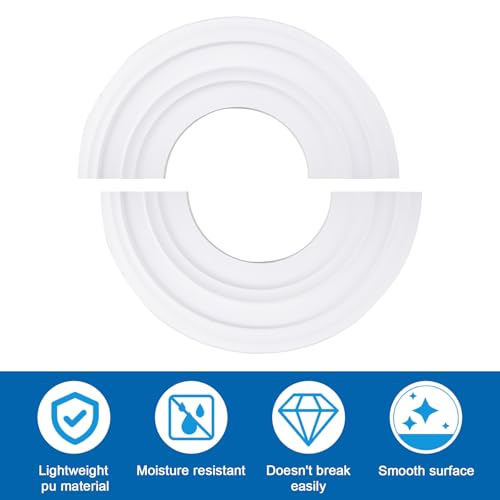 Image of INCREWAY 2Packs Split Lighting PU Ceiling 3D Modeling Ceiling Cover Plate Ceiling Fan Medallion Home 12 Inch OD x 5 Inch ID