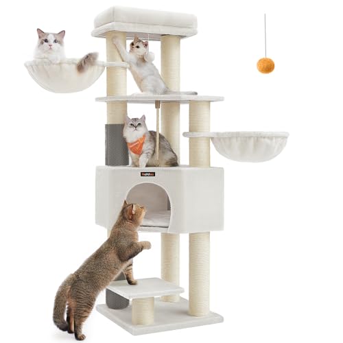 Feandrea Cat Tree for Large Cats, Heavy-Duty Cat Tower with Self-...