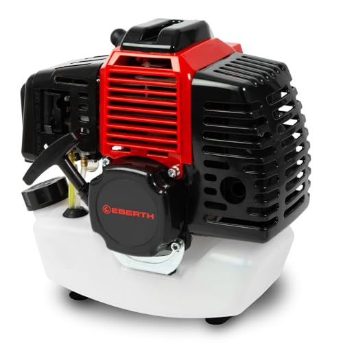 EBERTH 3 PS / 2,21 kW Moteur à essence, 2 temps, cylindrée 52 cm³, refroidissement par air, démarrage par lanceur, moteur de remplacement pour débroussailleuses,...