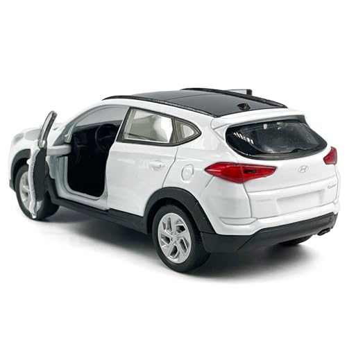 Modelo a escala 1:36 Hyundai Tucson SUV metálico blanco miniatura 6