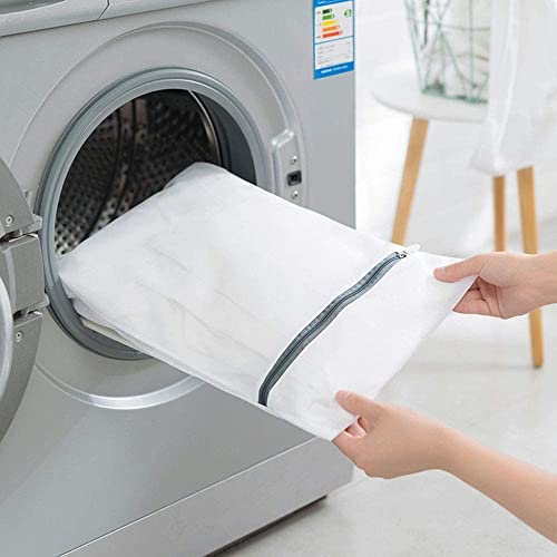 Image of Lukzer Set of 4 Mesh Laundry Bags for Washing Machine & Travel Storage Laundry Organizer Bags with Rust-Free Zipper for Bra, Lingerie, Baby Clothes, Delicates, Hosiery & Shoes