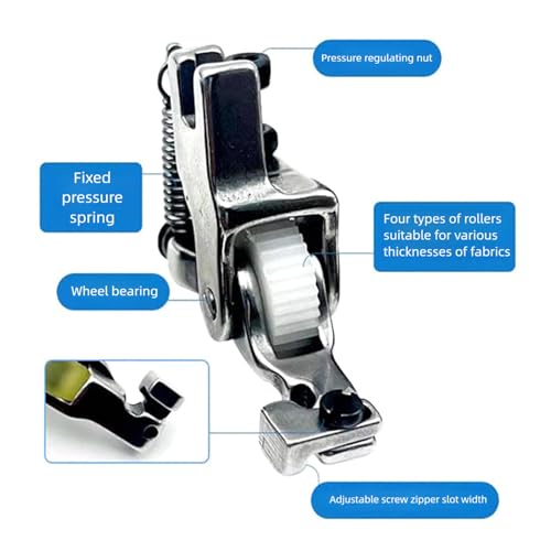 Prensatelas ajustable de cremallera invisible con rueda miniatura 3