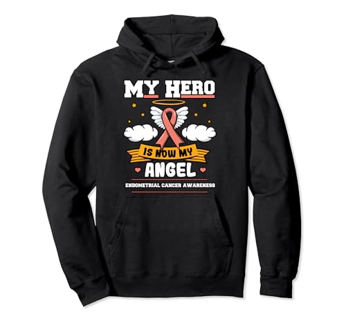 My Hero Is Now My Angel Sarcoma uterino para el cáncer de endometrio Sudadera con Capucha