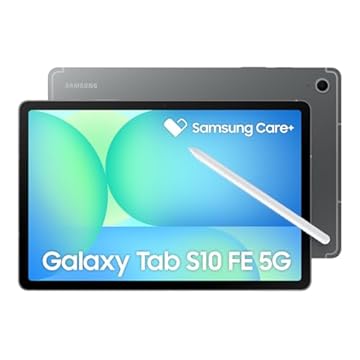 Tablet Samsung Galaxy Tab S10 FE 5G, Cinza, 128GB, 8GB RAM, Tela Imersiva de 10.9" 90Hz, Camera Traseira de 13MP, Câmera Frontal de 12MP Ultra Wide, Wifi 6, IP68, Android 15