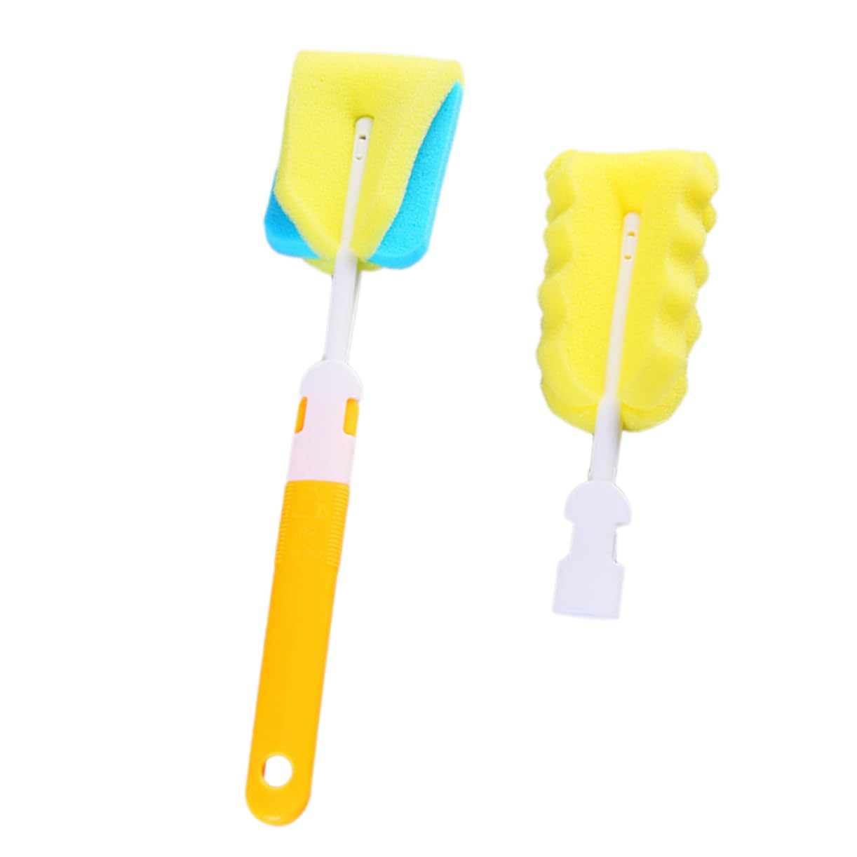 SAFIGLE 2 Pcs Sponge Baby Bottle Cleaning Brush Set for Thorough Cleaning, Soft Non-scratch Sponge and Plastic Material, Suitable for Feeding Bottles and Cups Random Color