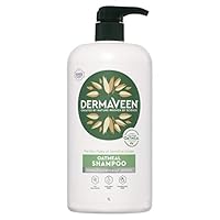 DermaVeen Hair + Scalp Soothing Oatmeal Shampoo for Dry, Flaky or Sensitive Scalps 1L |Dermatologically tested, pH balanced, paraben-free and fragrance-free | Soothes dry, irritated scalps & helps to manage dandruff