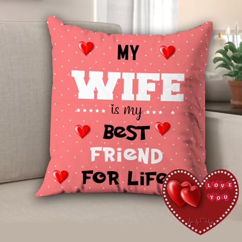 AWANI TRENDS Valentine Gift For Wife Romantic Gift Pack | Anniversary Gift| Birthday Gift For Lovely Wife Printed Cushion(12x12 inch) With Filler |Greeting Card | Chocolate & Rose 5 41G2CVRvEpL