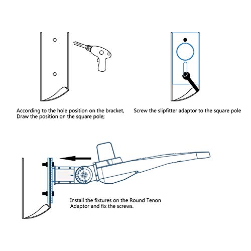 New Soonled 2.38'' Side Tenon Adaptor For Square Pole, The Slip Fitter Adapter Into Arm Mounting, The Tenon Bracket For Shoebox Light,Street Light,Parking Lot Light And Outdoor Lighting Fixtures thumb #6