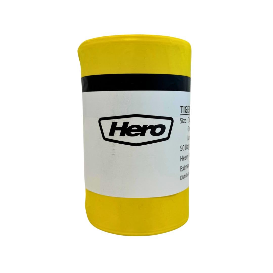 Hero Black Small/Large Tiger Stripe Clinical Waste Bag Heavy Duty Flat Top For Use In: Hospitals & Healthcare Facilities Gp Surgeries & Dental Practices Veterinary Clinics (Roll Of 50, Large)