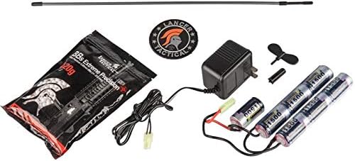 Lancer Tactical Airsoft M4 AEG Rifle with Crane Stock Black