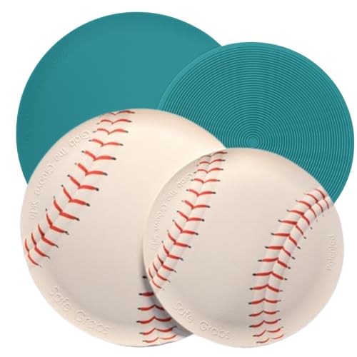 Image of Safe Grabs: Multi-Purpose Silicone Original Microwave Mat as Seen on Shark Tank | Splatter Guard, Trivet, Hot Pad, Pot Holder, (BPA Free, Heat Resistant, Dishwasher Safe), Teal & Baseball