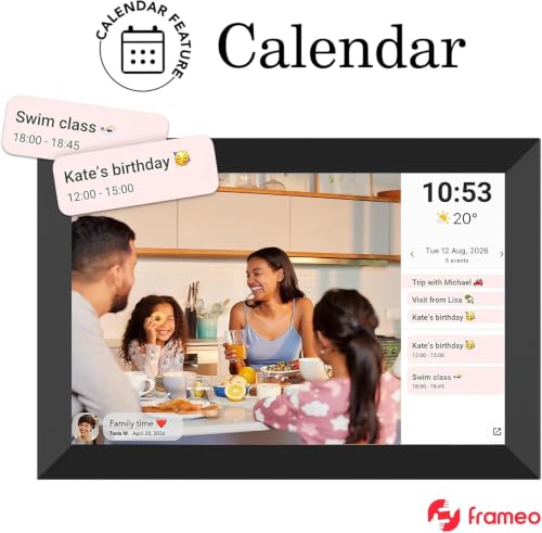 Image of XElectron 10.1 inch WiFi Digital Photo Frame with Slideshow, Video & Sound HD IPS Touch Screen, Smart Cloud Picture Frame with 32GB Internal Memory, Easy to Share via Frameo App Auto-Rotate