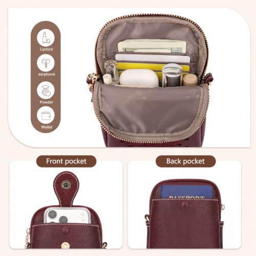 Image of APHISON Small Crossbody Bags for Women, Lightweight Vegan Leather Cell Phone Purse, Cute Purses with Tassels