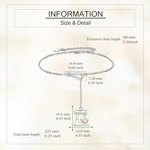 Nurse/Baker Gifts Sterling Silver Baker/Nurse Bracelet Baking Jewelry Gifts for Women4