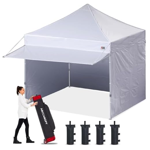 ABCCANOPY Pop up Canopy Tent with Awning and Sidewalls 10x10 Market -Series, White