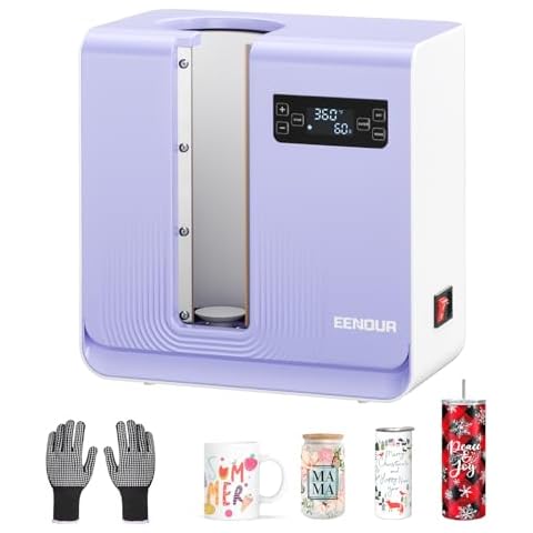 EENOUR Fully Auto Tumbler Heat Press Machine, Auto Rotate Tumbler Press, Pressure Setting Mug Heat Press for Seamless Print, Even Heating Cup Press, for 2.55"-3.74" Sublimation Tumblers, Mugs, Glasses Cover