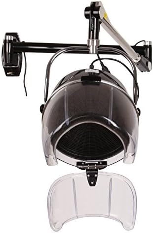 Youwise Wall Mounted Hair Dryer With Swivel Arm, Adjustable 900W Hooded Hair Dryer With Timer, Professional Beauty Salon Equipment for Home Salon Spa Fast Drying Black