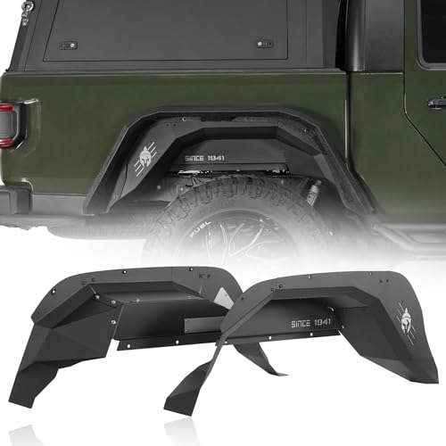Hooke Road JT Rear Inner Fender Liners Compatible with Jeep Gladiator JT 2020 2021 2022 2023 2024 2025, Spartan Mud Guards Wheel Well Liners Fender Flares Cover (2 PCS)