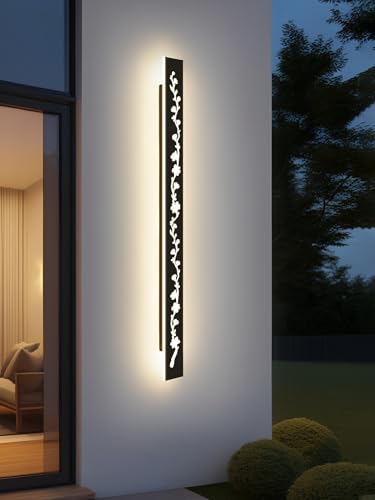 Lumière murale extérieure LED IP65 étanche noire en aluminium 100cm 3000K