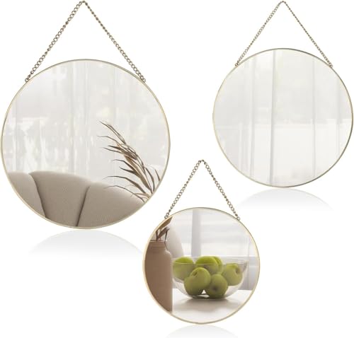 Best Decorative Wall Mirrors: Frameless vs Framed 92 Amazon Brand - Solimo Set of 3 Round Wall Mirror Set, Modern Hang...